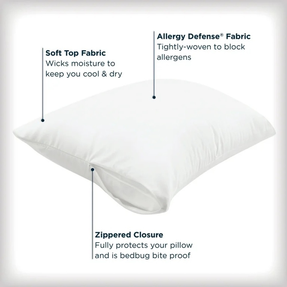 Allerease Maximum Zippered King Size Pillow Protector, 1 Pack NWT - Picture 4 of 7
